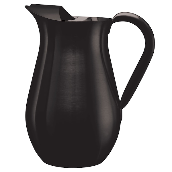Service Ideas Pitcher with Ice Guard, Bell Shaped, 2 L, Stainless Steel, Black Onyx WPB2BSBX - main